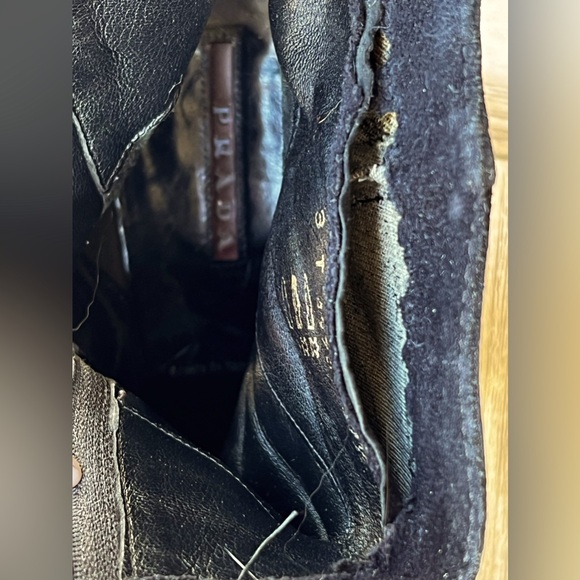 Prada Black Wedge Suede Ankle Booties - Picture 12 of 14